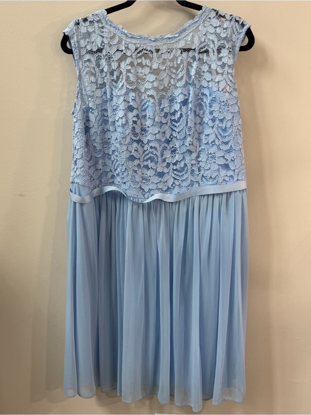 David's Bridal Dusty Blue Lace Chiffon Dress Size 20